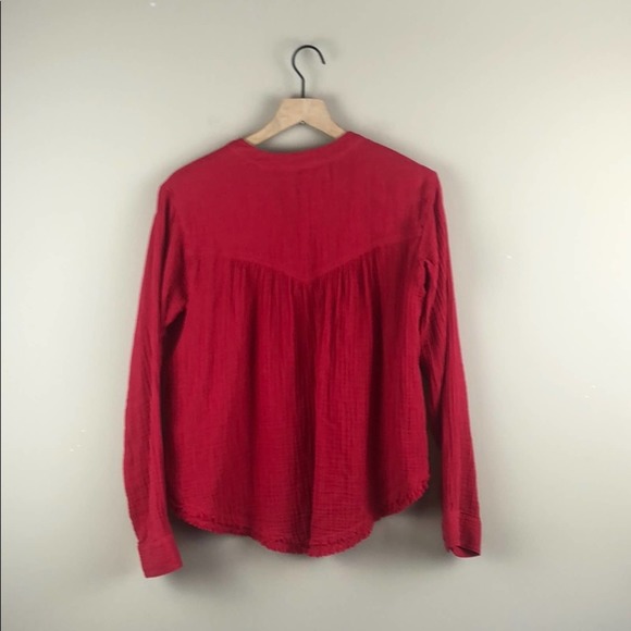 Free People Gauzy V-Neck Top (XS) - Picture 5 of 6